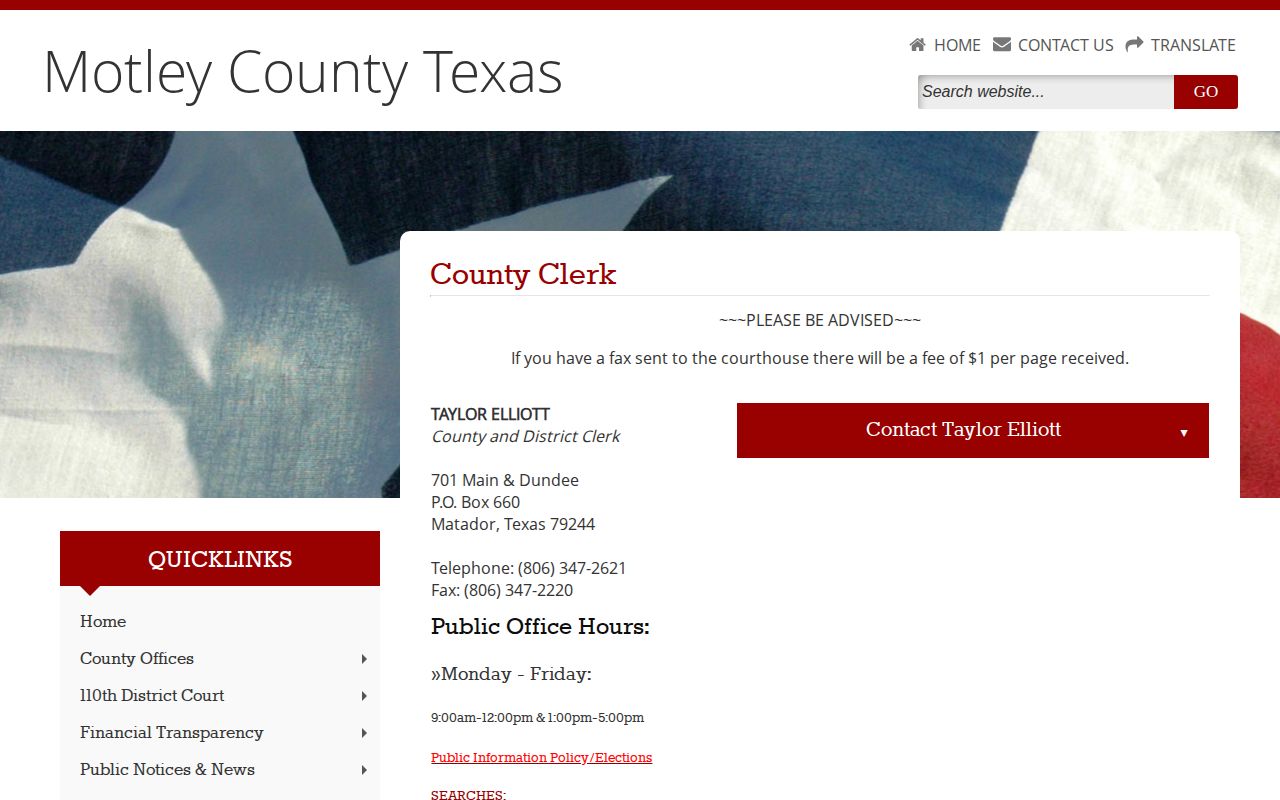 Motley County court disposition record search source